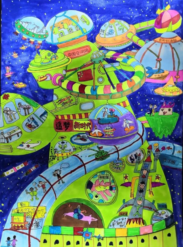 以迎庆建国70周年为主题绘画作品