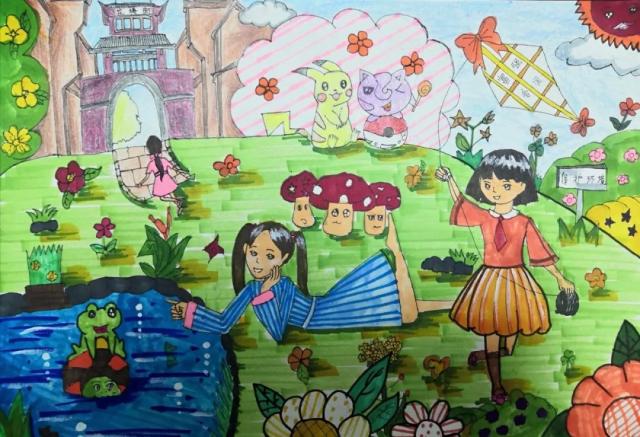 以迎庆建国70周年为主题绘画作品